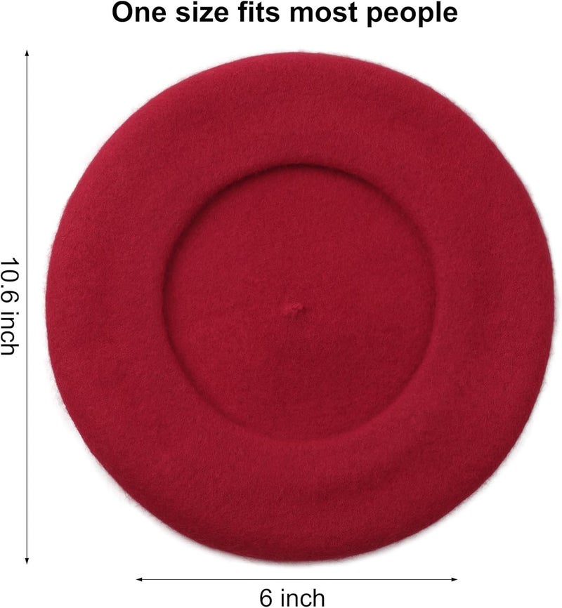 Sumolux Women Beret Hat Wool Vintage French Solid Color Classic Winter Cap - Image 4